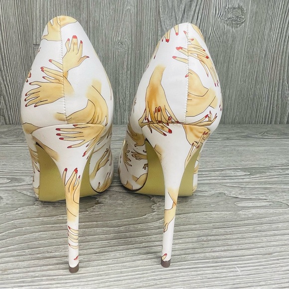 Liliana perilla Multi-color Leatherette Stiletto Heel Pumps shoes size 8 unique - Picture 8 of 13